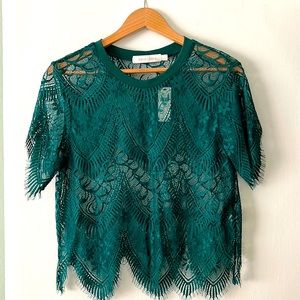 Jungle Green Lace Top, Bishop & Young